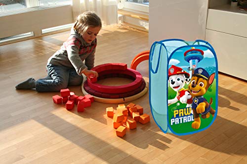 Paw Patrol Cesta Plegable Infantil de Tela con Asas diseño Patrulla Canina 36x36x58 centímetros (Azul/Azul)