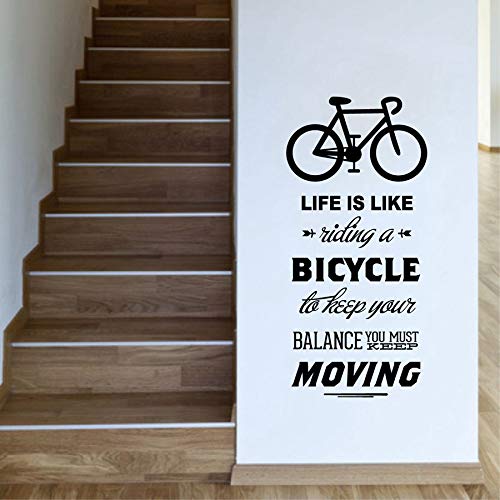 Pegatina De Pared Adhesivo De Pared La Vida Es Como Montar En Bicicleta Bicicleta Quote Adhesivo Pared Bricolaje Palabras Ciclismo Bicicleta Vinilo Adhesivo Adhesivo De Arte Mural Mural En La Decora