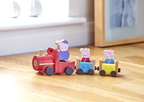 Peppa Pig- Tren de madera Grandpa Pig, multicolor