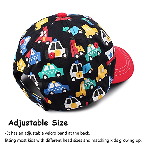 Pesaat Classic Baby Gorra de béisbol Dinosaurio Niños Niñas Sombrero para el Sol Algodón Primavera Verano Niños Visera Sombreros (Coche Colorido, 1 a 2 años)