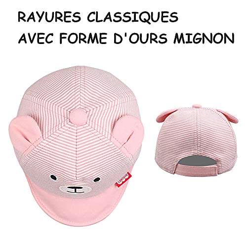 Pesaat Gorra de béisbol para bebés de 6 a 24 Meses Gorra de béisbol con protección UV (Rosa, 6-24 Meses)