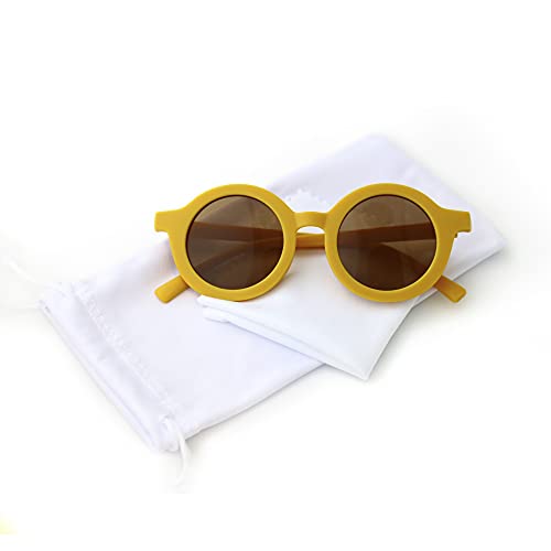 petitmax Gafas De Sol Niña Niño Infantil Redondas Unisex A Partir De 4 Años Hasta los 8 Años con Protección Filtro Solar UV400 UVB