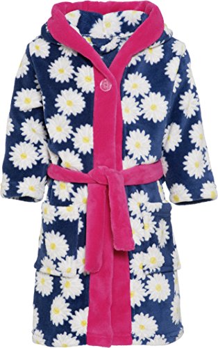 Playshoes Fleece Bathrobe Daisies Albornoz, Azul (Marine 11), 86/92 para Niñas