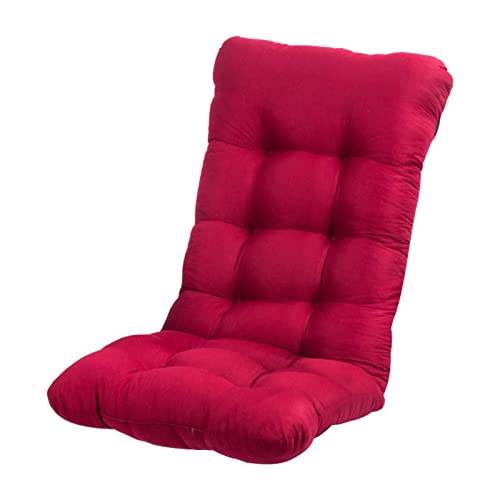 Pomrone Almohadillas para sillas,Cojines para mecedoras de Interior | Cojín de Asiento Suave para Banco Columpio, sillón reclinable, Tumbona, Suave y cómodo, Negro/Rojo Vino