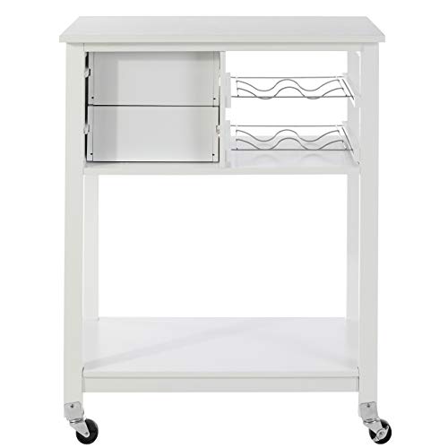 Premier Housewares - Carrito Auxiliar de Cocina (86 x 70 x 40 cm, Chapado), Color Blanco