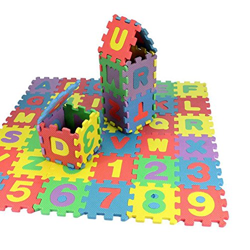 Puzzle goma EVA de 36 piezas | Alfombra infantil puzzle de letras | Alfombra puzle (36 piezas) | Alfombra goma para bebé | Alfombra bebe | Alfombra puzzle de letras