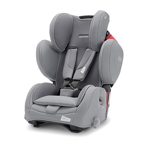 Recaro Kids, Young Sport Hero, Silla de Coche para Niños (9-36 Kg), Grupo 1-2-3, Confort y Seguridad, Instalación Universal, Reclinable, Sistema de Seguridad Patentado Hero, Prime Silent Grey (gris)