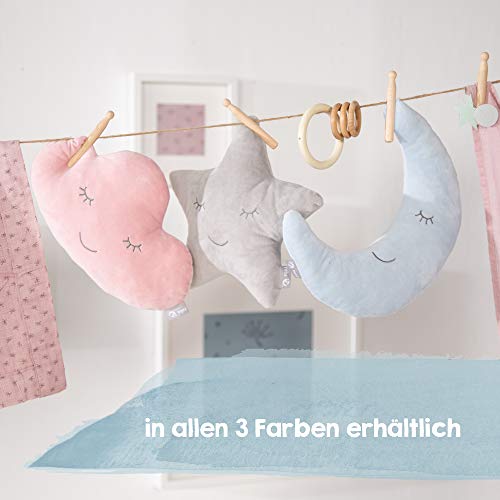 roba Cojín de Peluche roba Style con Estrella Rosa/Malva, cojín Suave para niños a Partir de 0 años, cojín Decorativo Suave para bebés y Habitaciones Infantiles, cojín de Estrellas, cojín Decorativo