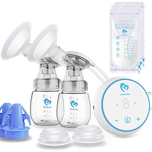 Sacaleches Eléctrico, Bellababy MimiO Extractor de leche Eléctrico con 6 Niveles de Masaje y 9 Niveles de Succión, Delgado y Portátil