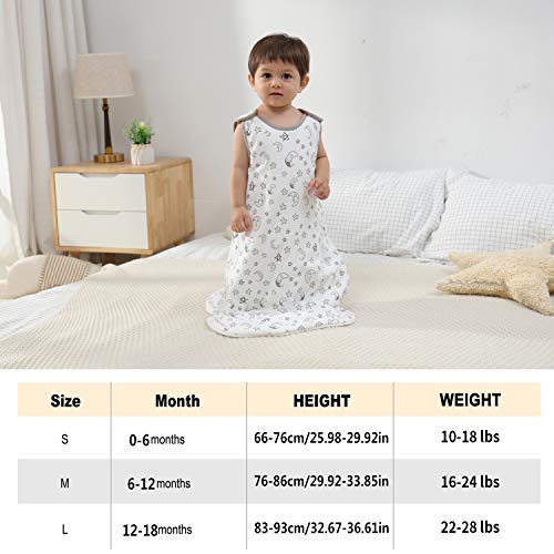 Saco de dormir para bebé de invierno, 2,5 tog, 100% algodón, diferentes tamaños, desde el nacimiento hasta la edad de 18 meses, para todo el año