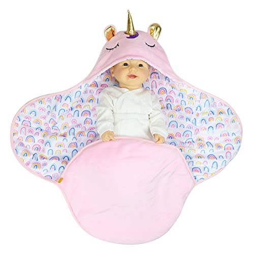 Saco Silla Paseo Universal,Saco Capazo Bebe Invierno Otoño Saco de Dormir Rosa Unicornio Saco Carro Bebe Manta Envolvente para Maxi Cosi Asiento de Coche Cochecito,Regalo Niña