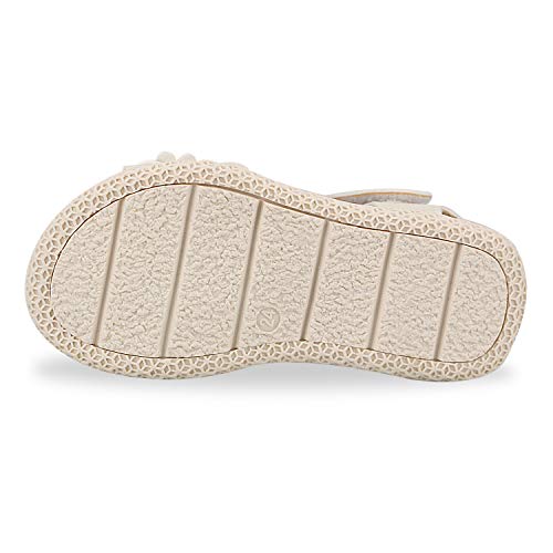 Sandalias con Punta Abierta para Niñas Pequeñas Niño Infantiles Zapatos de Vestir Calzado Verano para 1-6 Años (Beige, EU 21)