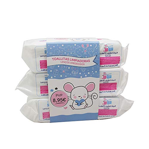 Sebamed Baby – Toallitas bebé 3 packs de 72 unidades cada una – Efecto antibacteriano, con pantenol que contrarresta la inflamación. Protección del mano ácido en desarrollo del bebé