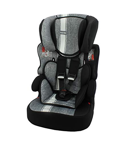 Silla de coche para Bebe BELINE grupo 1/2/3 (9-36kg), con proteccion lateral -Nania Linea gris