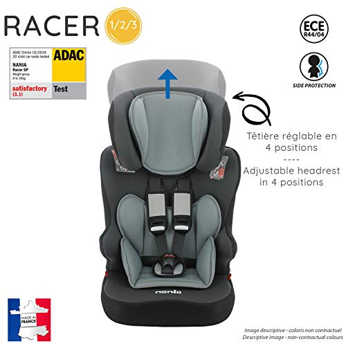 Silla de coche para Bebe elevador avec harnais RACER grupo 1/2/3 (9-36kg) con proteccion lateral -Nania Access AZUL