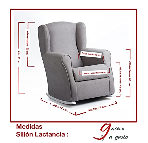 Sillón de lactancia, amamantar o dar el pecho- Tela Antimanchas- Butaca Mecedora con balanceo para dormirlo(Tamaño: 96 * 74 * 77 cm.) Tapizado en BEIGE. Gasten a gusto