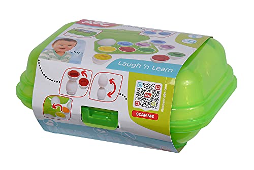 Simba 104010179 - Clasificador de moldes de Huevos ABC, 6 Huevos con Formas Coloridas para Descubrir, clasificar, Juguete para bebé, 7 cm, a Partir de 12 Meses