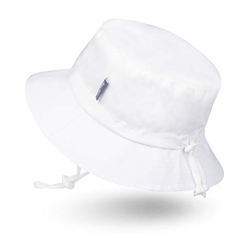 Sombrero de Sol para Bebé Niña Niño Infantil Niños Pequeños Unisexo Ajustable Sombrero Bob Protección Solar UPF 50-M:Blanco