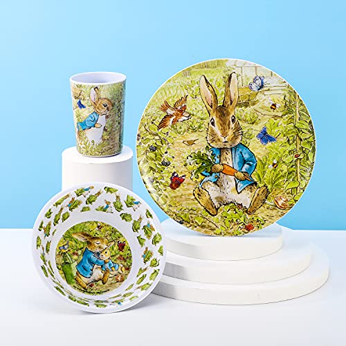 Stor Peter Rabbit - Juego de vajilla de melamina (3 unidades, sin BPA)