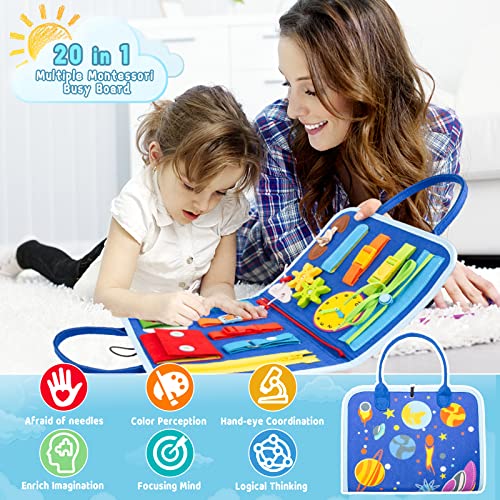 Tablero Montessori，SPLAKS Tablero Sensorial Montessori para Niños Habilidades Básicas Juguetes Educativo Temprano Aprende la Psico Motricidad Fina Juguetes Prácticos con Cremalleras,Número,Alfabeto