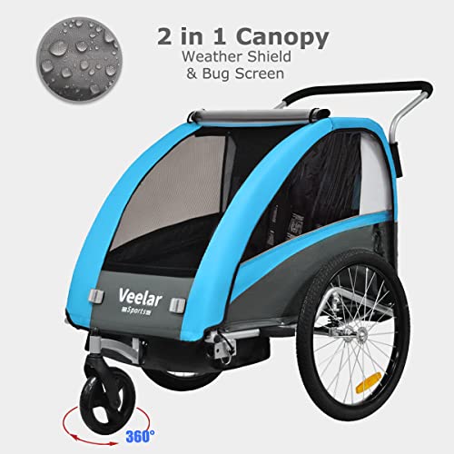 Tiggo Remolque de Bici para niños con Kit de Footing - BT603-D03 Azul