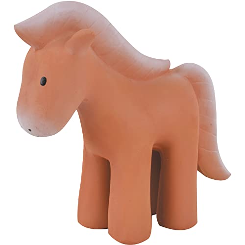 Tikiri 8595016 - Sonajero de caucho natural en caja de regalo, diseño de caballo, juguete para la bañera, para bebés y niños a partir de 0 meses