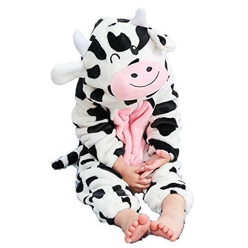 TMOYJPX Disfraces Bebe Animales para Niños Niñas 0-3 años, Disfraz bebe Halloween Mameluco Mono Pelele Pijama Ropa Bebe Recien Nacido 0-24 meses (Vacas, 12-18 meses)