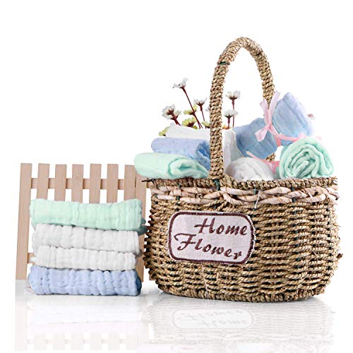 Toallitas de algodón de muselina para bebé, juego de 5 paquetes - Toallitas de algodón de muselina naturales para bebés, Suave bebé recién nacido, Toalla de cara, Baby Shower Regalo (30x30cm)