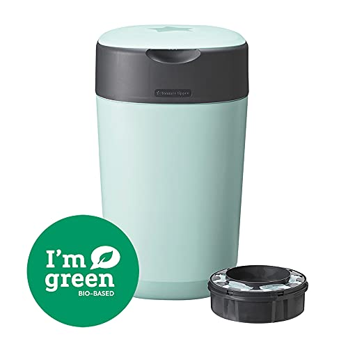 Tommee Tippee - Contenedor para Pañales Avanzado Twist and Click, Nuevo Sistema Ecológico, Incluye 1 Recambio con Película Greenfilm Antibacteriana y Sostenible, Unisex, Verde