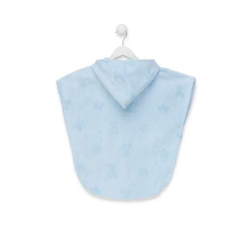 TOUS BABY - Poncho con Capucha de Rizo para tu bebé. Color Celeste ( Talla M/de 2 a 3 años)