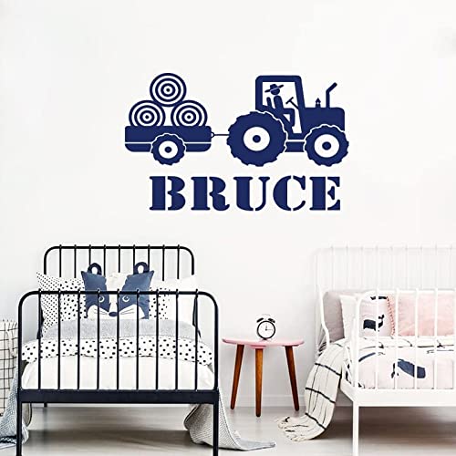 Tractor, camión, granja, pared, pegatina, habitación de niño, personalizado, remolque, granja, pared, calcomanía, vinilo, mural decorativo, A8, 56x36cm