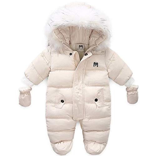 Traje de Nieve para Bebé Mameluco de Lana Mono de Invierno Espesar Peleles Infantil Pijama Caliente Ropa de Dormir con Capucha