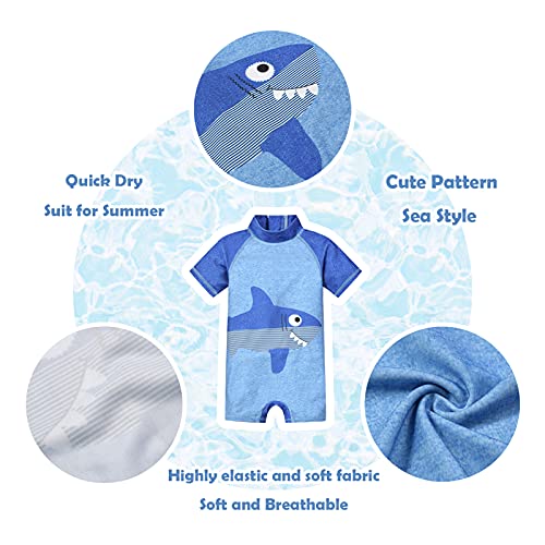 Trajes de Baño para Niños Banador Bebe Proteccion UV UPF 50+ Manga Corta Neopreno Ropa de Playa Verano Regalos Niños de 4-5 años