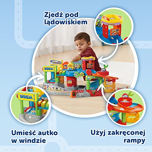 Trefl, Vtech, Tut Tut Autka - Garaje interactivo Educación Kit Autko Libros de arrastre para juegos, aprendizaje y desarrollo, juguete educativo para niños a partir de 12 meses