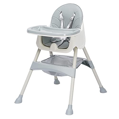 Trona Bebe - Artículos Bebe Silla Bebe A Partir De 6 Meses, Silla Bebe Regulable En Altura, Doble Bandeja, Ancho Regulable, Facil Limpieza, Arnés De 5 Puntos - Gris