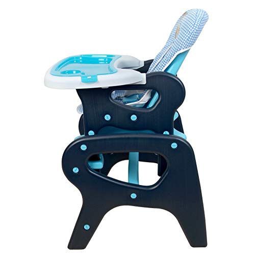 Trona para bebé convertible en mesa y silla, modelo panda azul. Trona o silla para niños