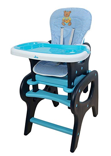 Trona para bebé convertible en mesa y silla, modelo panda azul. Trona o silla para niños