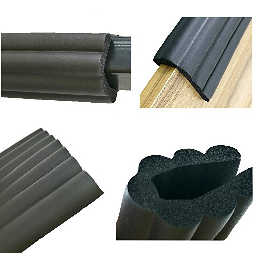 TUKA Multiusos Protector Espuma, 200cm x 80mm x 8mm Universal anticolisión Protector Rollo para Superficie Dura & Bordes, anticolisión Protección Tira para Bebés y niños, Negro, TKD7002-black