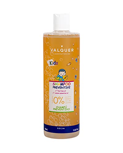 Valquer Laboratorios Champú Preventivo Infantil Escolar. Preventivo Piojos. Con Aceite De Árbol De Té. Prevenir Piojos. Fácil Peinado. Vegano - 400 Ml, Único