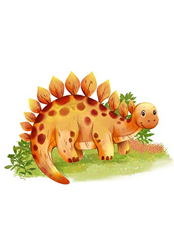 WIETRE® Juego de 4 cuadros de dinosaurios para habitación de bebé, decoración | imagen de niño y niña póster DIN A4 | animales T-Rex (sin marco)