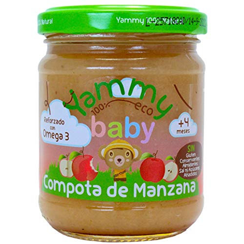 Yammy, Potito ecológico Manzana y Omega 3 a partir de 4 meses - 12 de 195 gr. (Total 2340 gr.)