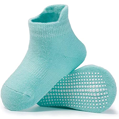 YANWANG 6 Pares de Calcetines de Algodón Antideslizantes Con Agarre para Bebés y Niños Pequeños(Multicolor——6 pares,1-3 años)