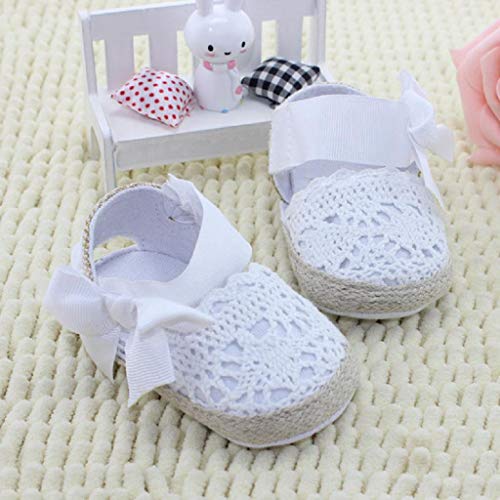 Zapatos Bebé Niña 2019 SHOBDW Zapatos De Princesa Suela Suave Antideslizante Sandalias Zapatos Verano Lindo Dulce Bowknot Zapatos Bebé Recién Nacida Zapatos Bebe Primeros Pasos(Blanco,6~12)