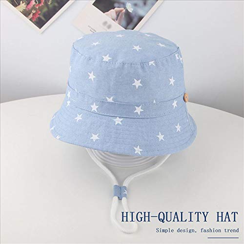 ZEVONDA Bebé Niño Sombrero para el Sol Protector Solar Protección Anti UV Sombrero de Pescador Verano Gorra de Visera,48/50/52/54cm, Azul 50cm