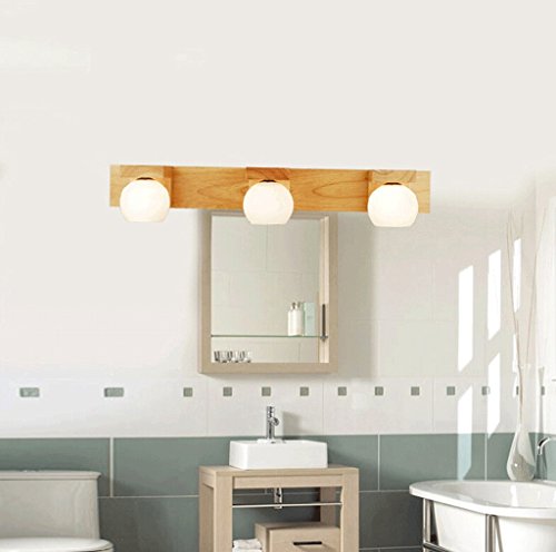 ZFF Faros de Espejo de Madera Lámpara de Mesa de tocador de baño Dormitorio Lámpara de Pared Creativa