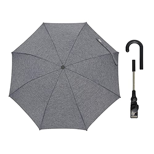 ZjRight Sombrilla Universal para Cochecito de Bebé, 80 cm Parasoles de Silla de Paseo con Revestimiento UV para Protección UV 50+, con un mango de paraguas, para Cochecito & Silla de Paseo - Gris