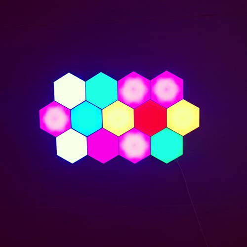 10-Piece Set - Hexagonal Wall Lamp LED Wall Lamp Remote Touch Sensor with USB Power for Bedroom Living Room Game Room Decoration