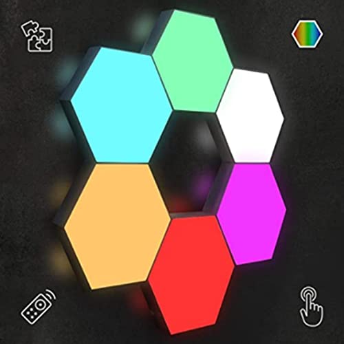 10-Piece Set - Hexagonal Wall Lamp LED Wall Lamp Remote Touch Sensor with USB Power for Bedroom Living Room Game Room Decoration