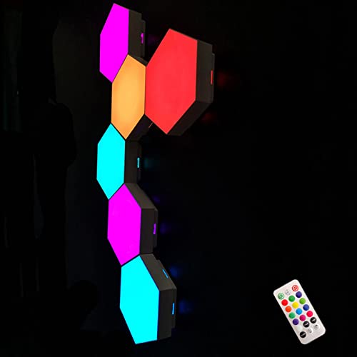 10-Piece Set - Hexagonal Wall Lamp LED Wall Lamp Remote Touch Sensor with USB Power for Bedroom Living Room Game Room Decoration