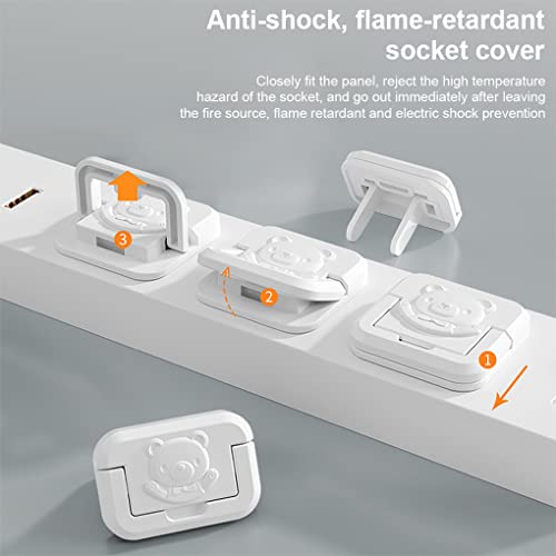 10 Piezas de Outlet Fundas Dibujos Animados Decorativo Bebé Socket Guards Guards Safety Plastic Safe Block Taps Habitación Interior, 3 Hoyos, 10pcs